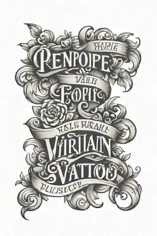 Penelope Vivian Lettering tattoo tattoo design idea