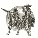 cowboy duel tattoo featuring tattoo design idea