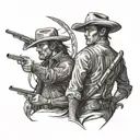 cowboy duel tattoo featuring tattoo design idea