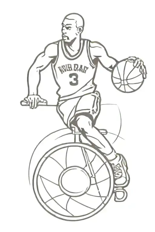 jordan wheelchair basketball logo tattoo design idea