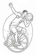 jordan wheelchair basketball logo tattoo design idea