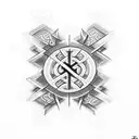 Trident Om Swastika  tattoo design idea