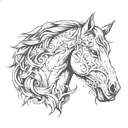 horse head tattoo design idea