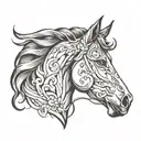 horse head tattoo design idea