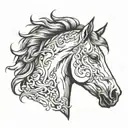 horse head tattoo design idea