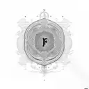 "FL" typography  tattoo design idea