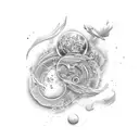 "FL" typography  tattoo design idea