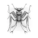 praying mantis tattoo design idea