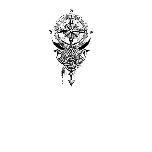 a viking compass tattoo design idea