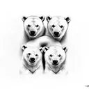 3 Polar bears playing tattoo design idea