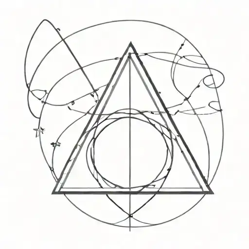 Combine the Deathly Hallows symbol with a minimalist design tattoo design idea