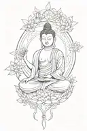 Buddhist unilome simple tattoo design idea