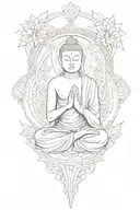 Buddhist unilome simple tattoo design idea