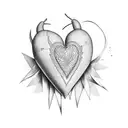 heart made out of two feathers tattoo design idea