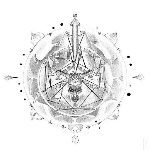 zodiac sign Libra combined with zodiac sign sagittarius tattoo design idea