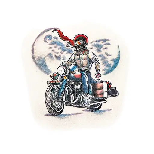 adventure motorcycling tattoo design idea
