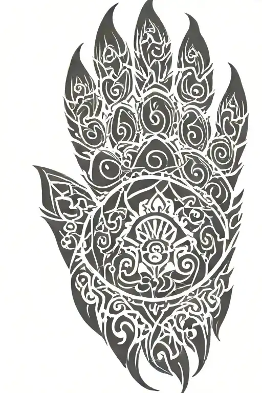 tribal bear paw tattoo design idea
