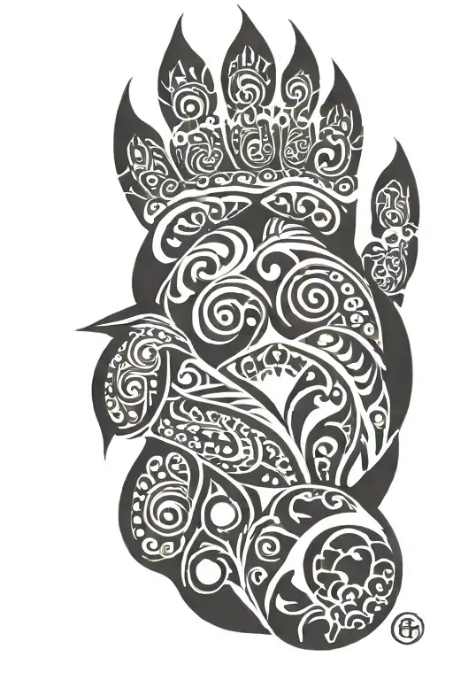 tribal bear paw tattoo design idea