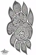 tribal bear paw tattoo design idea