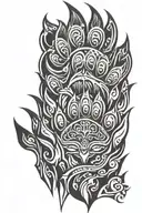 tribal bear paw tattoo design idea
