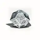 shadow demon controlling dice from behind tattoo design idea