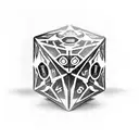 shadow demon controlling dice from behind tattoo design idea