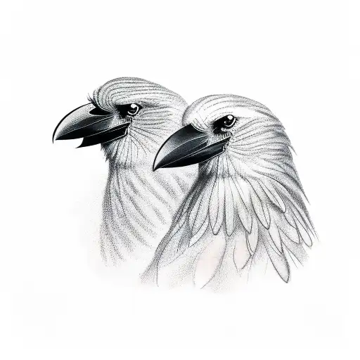 two Crow tattoo design idea
