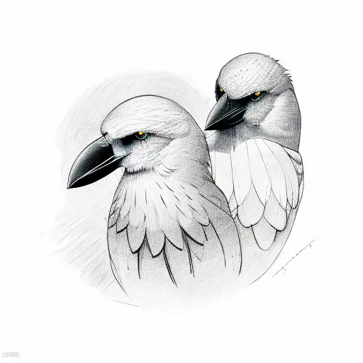 two Crow tattoo design idea