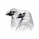 two Crow tattoo design idea