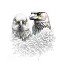 two Crow tattoo design idea