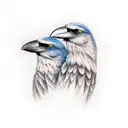 two Crow tattoo design idea