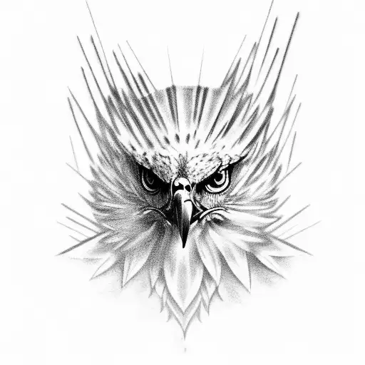 scary hawk tattoo design idea