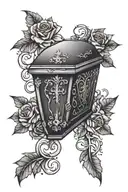 gothic coffin tattoo design idea