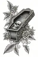 gothic coffin tattoo design idea