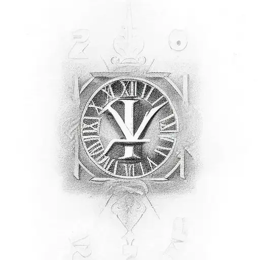 I want a tattoo of Roman numerals dated August 31, 2004 separated by bulletin mark. I want it located on the forearm rig tattoo design idea