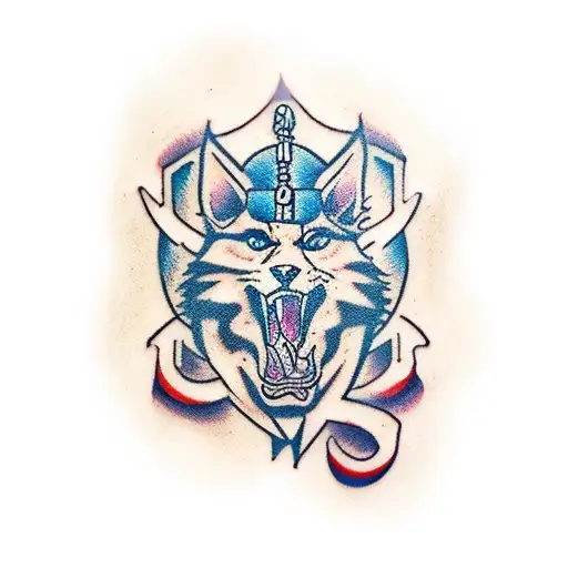 Deusa isis com gatos tattoo design idea