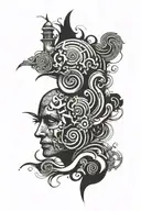 creative mind thinking intelligence power tattoo design idea