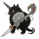 sword and animal tattoo design idea