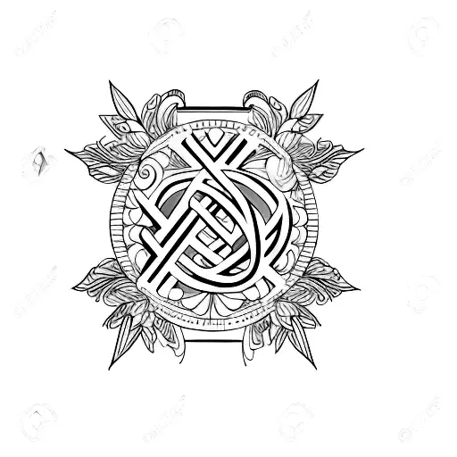 blessed letters tattoo design idea