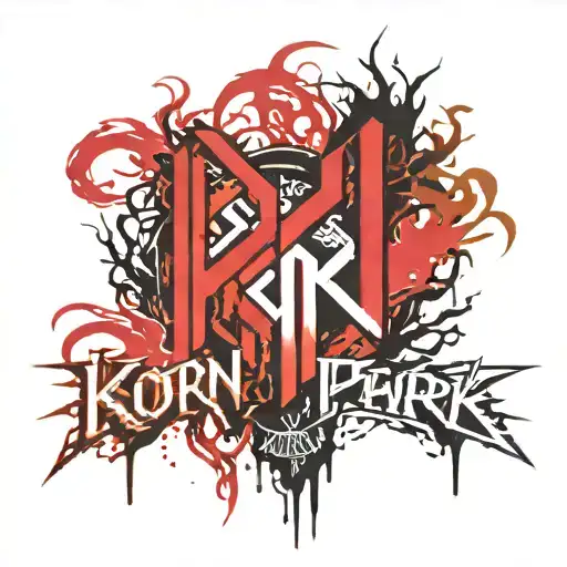 nu metal band logos korn, linkin park, offspring tattoo design idea