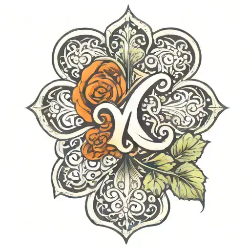 Roman numeral 6 in a clover leaf tattoo design idea