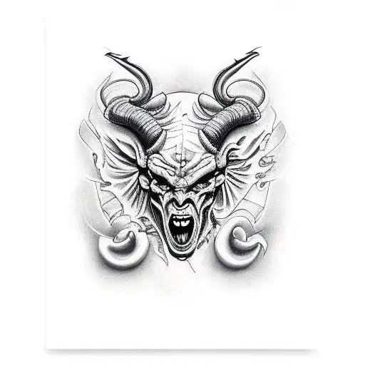 Face Devil Flash Tattoo Design Vector Stock Vector (Royalty Free)  1378447028 | Shutterstock