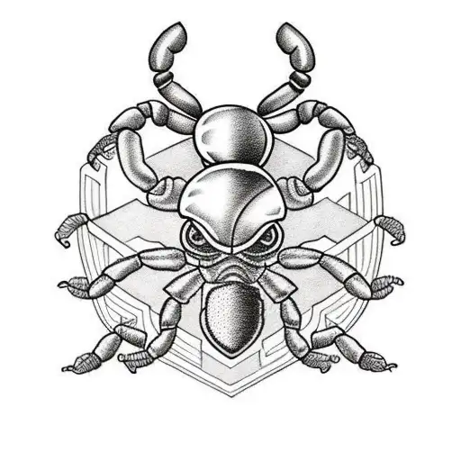 Scorpion with claymore  tattoo design idea