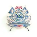 area code 214 plane clock and god tattoo design idea