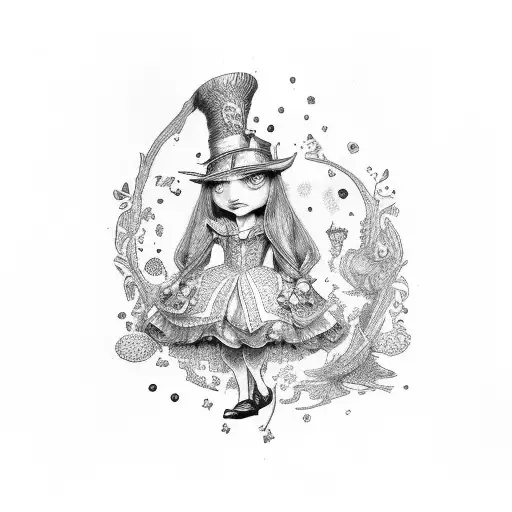 【ALICE IN WONDERLAND】手描き イラスト アート Akakura Illustration Alice's Adventures in Wonderland Figure