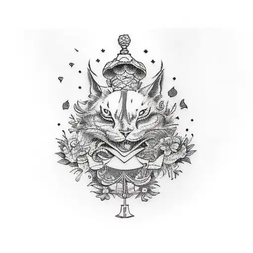 Alice in wonderland tattoo design idea