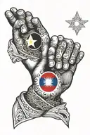 Philippine flag with praying hands holding each other tattoo design idea