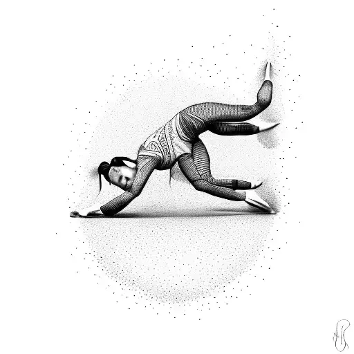 a gymnast doing a handstand  tattoo design idea