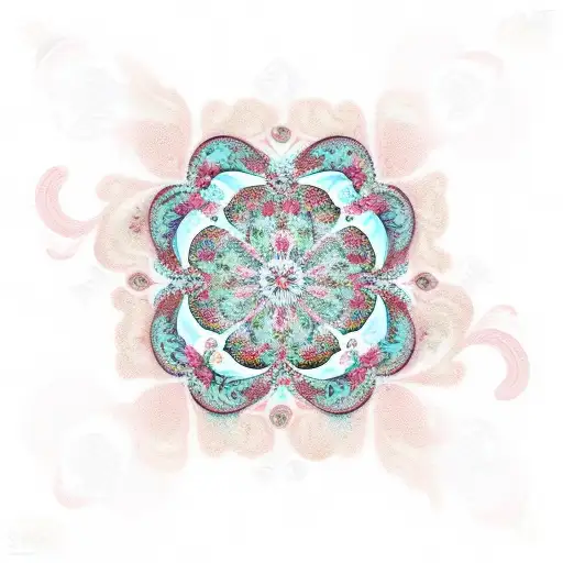 baroque pattern with flowers and swirls tattoo design idea