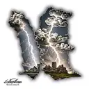 lightning storm clouds with lightning tattoo design idea